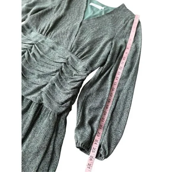 ASTR The Label Green Ruched Ruffle Floral Print Midi Dress - Picture 9 of 13